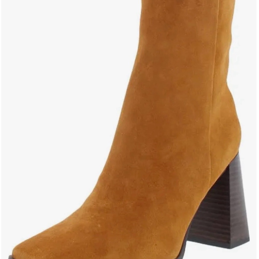 Sam Edelman Tan Heeled Boots with Suede Finish